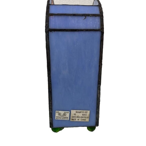 Christmas Stained Glass Santa Claus Tiffany Style Accent Lamp Style FX1-257 NOS - Picture 2 of 16